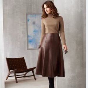 🤎Fall Vibes!Elegant Brown Midi Skirt